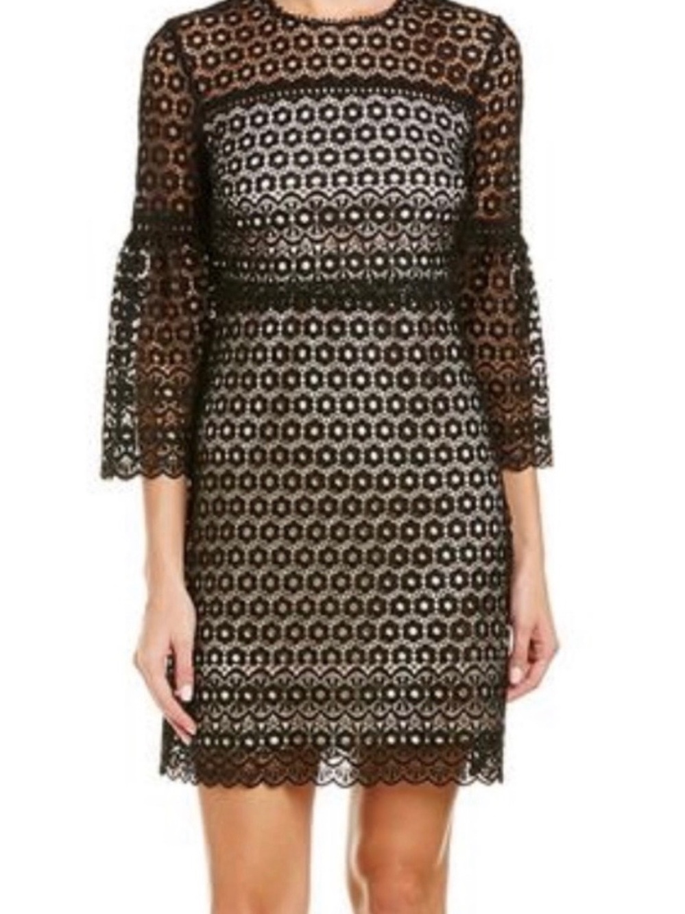J. Crew Black Lace Long-Sleeve Sheath Dress